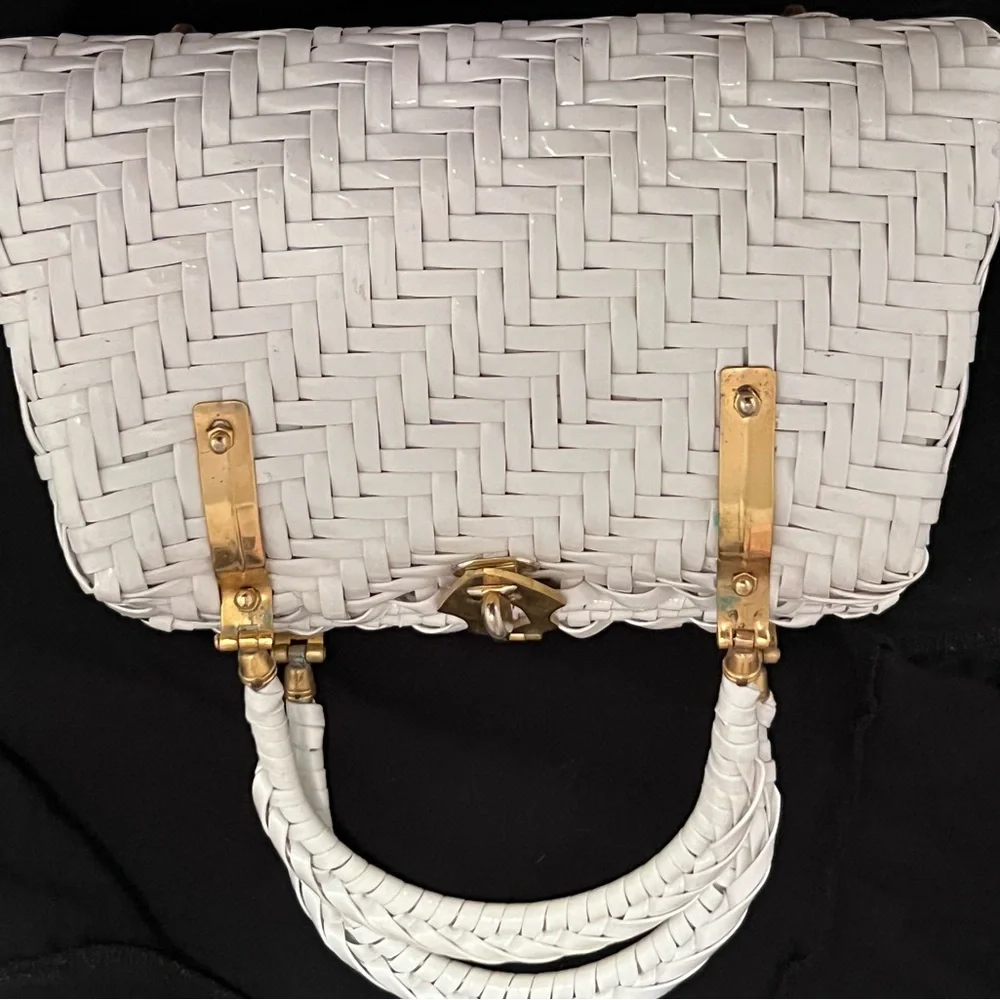 Vintage Woven Top-Handle Tote Bag
